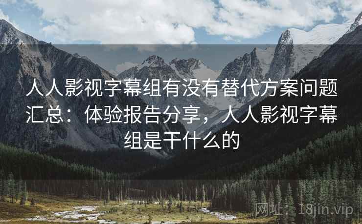 人人影视字幕组有没有替代方案问题汇总：体验报告分享，人人影视字幕组是干什么的