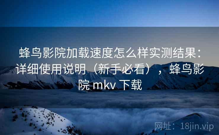 蜂鸟影院加载速度怎么样实测结果：详细使用说明（新手必看），蜂鸟影院 mkv 下载